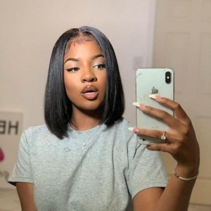 Bob Straight 4x4 Lace Closure 150% Transparent Lace Wig 2024 Clearance