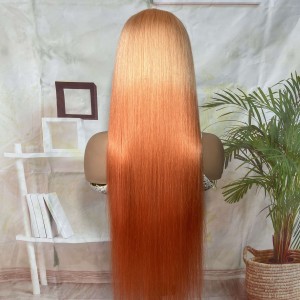 Fire Orange Straight Lace Front Colored Wig 180% Density | BGMgirl