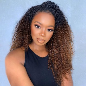Ombre Brown Kinky Clurly Lace Front Wig | BGMgirl
