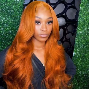 Orange Straight Lace Front Wig | BGMgirl