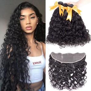 Natural Wave Bundles With Frontal Human Hair Extensions | BGMGirl