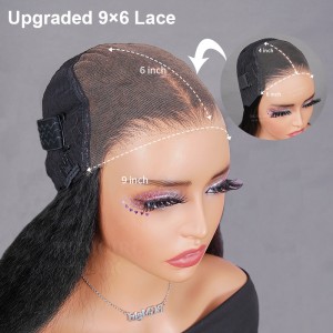 M-cap Kinky Straight 9x6 HD Lace Wear Go Glueless Wig Pre-Bleached Tiny Knots Pre-Plucked Natural Hairline | BGMgirl Hair