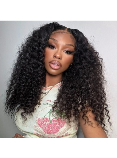 Deep Wave 4x4 Transparent Lace Closure Wig 150% Pre Plucked Queen Day Sale