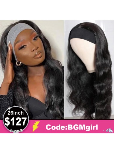 Body Wave 26inch Headband 180% Human Hair Wig Clearance Sale | BGMgirl