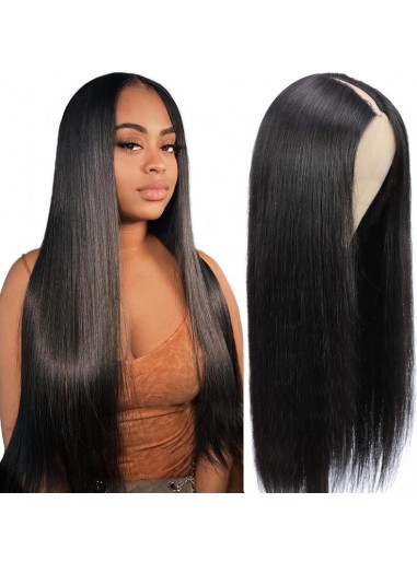 Straight Vpart Wig Lace Wig Human Hair 180% Density 2024 Clearance