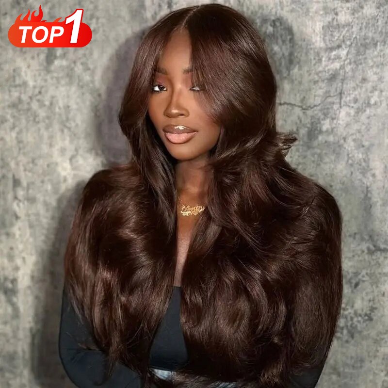 layered  body wave wear go wig