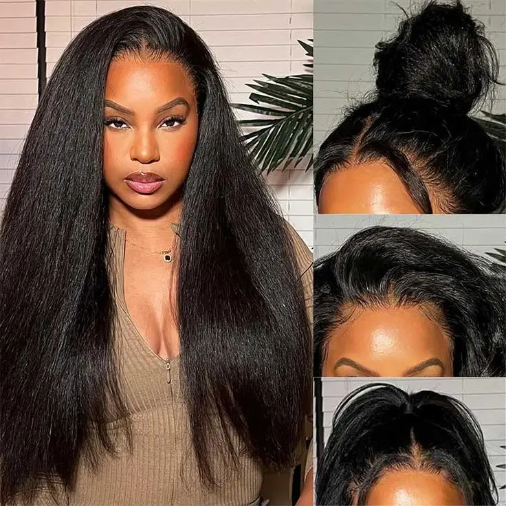 glueless 360 lace frontal wig kinky straight wig