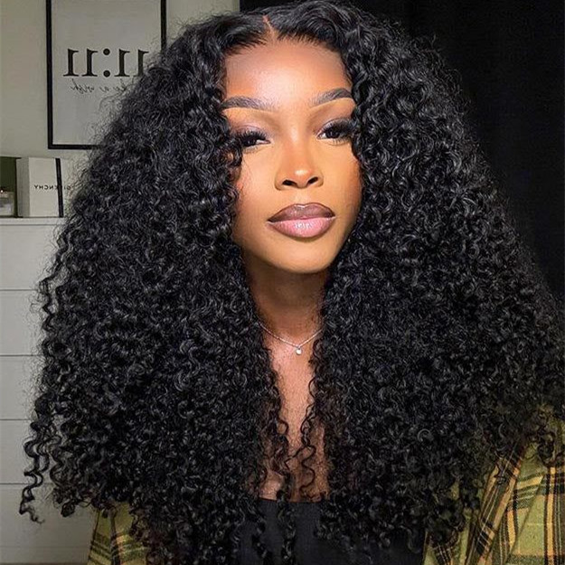 pre bleached knots 20 inch kinky curly wig