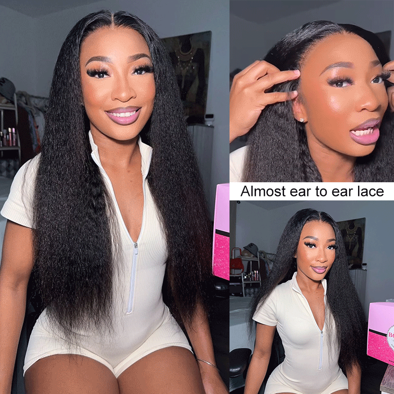 glueless wigs kinky straight wig