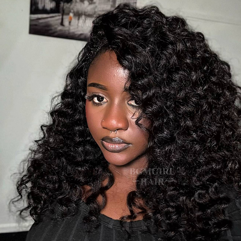 Kinky Straight 3 In 1 Half Wig Drawstring Band Wear Go Wig Invisible Hairline BGMgirl Hair