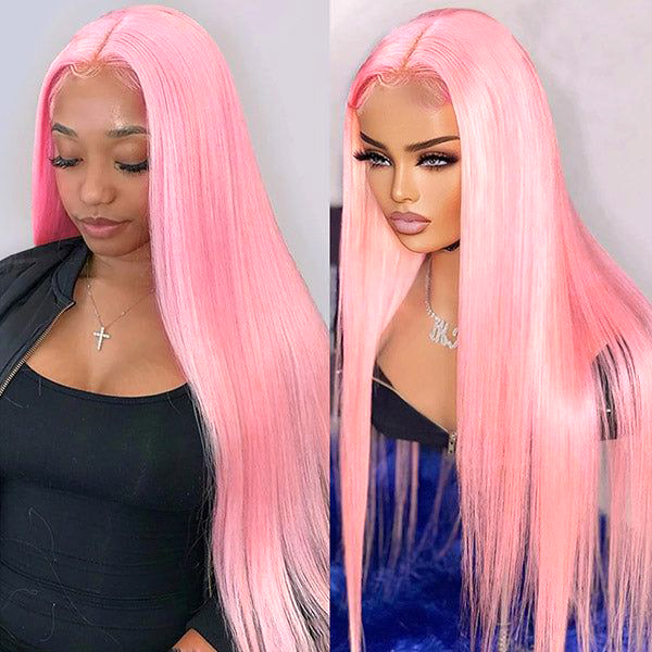 Light Pink Straight Wear Go Wig 6x4 Lace Closure 180% Density Color Glueless Wig | BGMgirl Hair