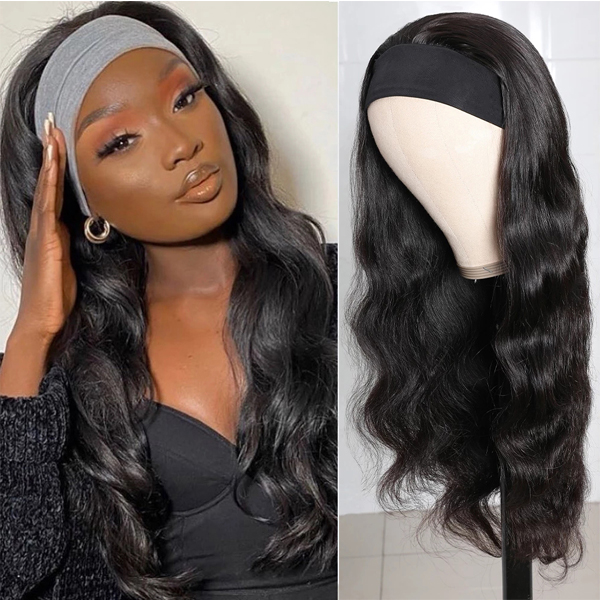 Body Wave Headband Wig 180% Density Machine Made Glueless Wig Daily Sale