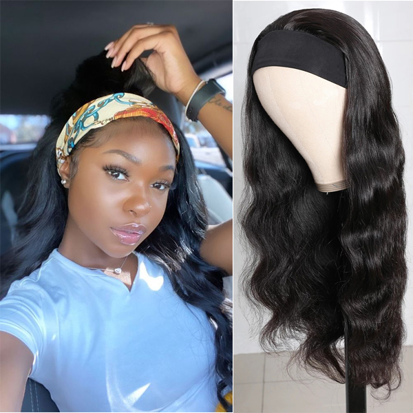 Body Wave Headband Wig 180% Density Machine Made Glueless Wig Daily Sale