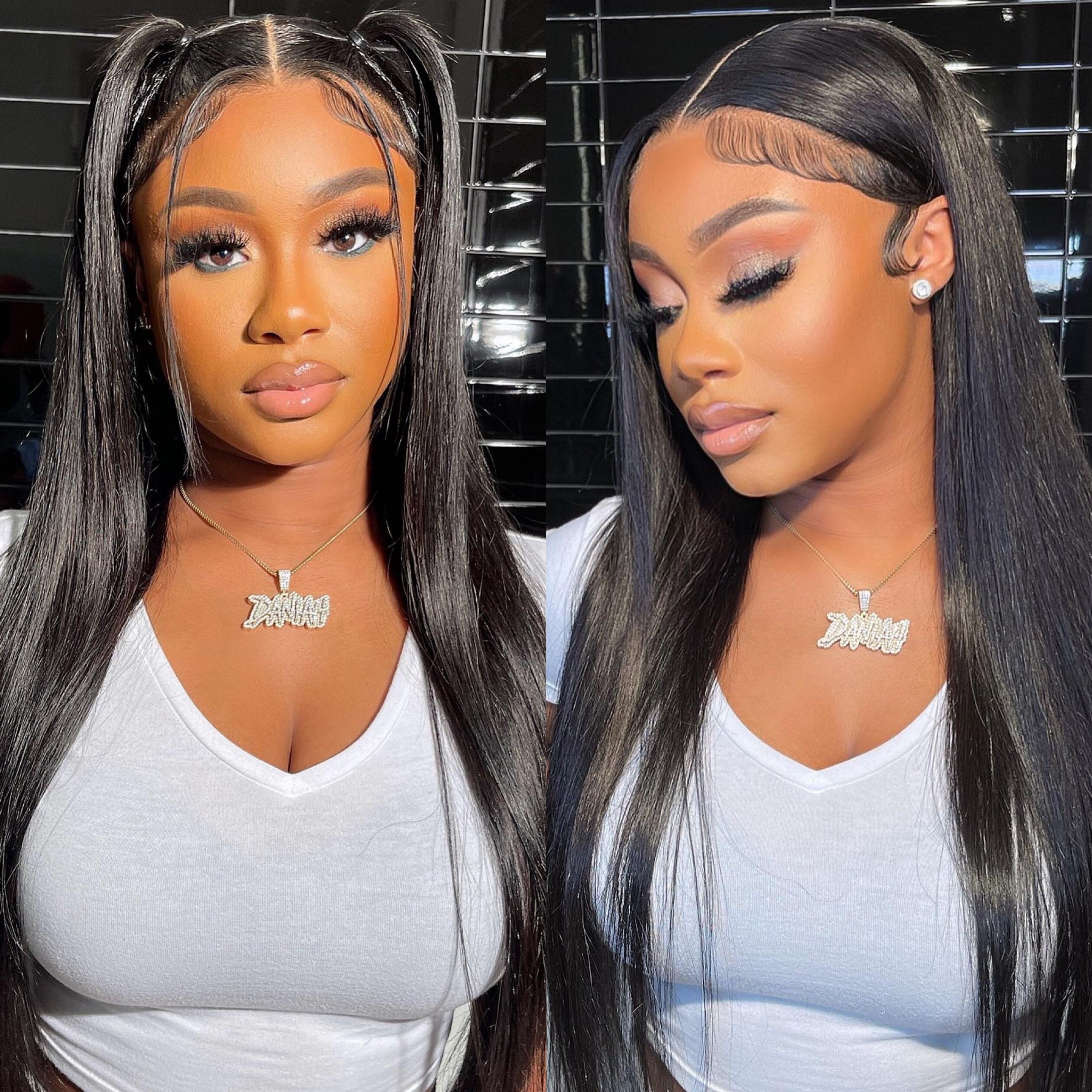 Bleached Knots Straight 13x4 HD Lace Frontal Wig 200% Density Daily Sale