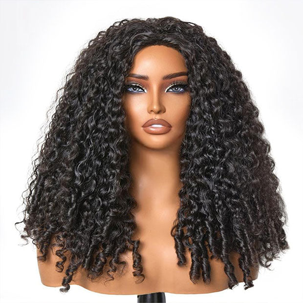Burmese Curly 3 In 1 Half Wig Drawstring Band Flip Over Wear Go Wig BGMgirl Hair