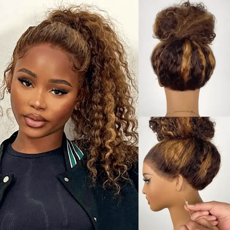 Highlight Water Wave drawstring 360 Wig