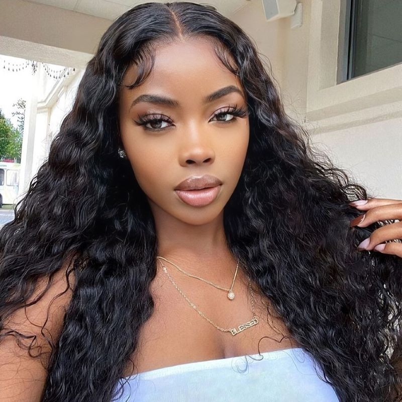 Bleached Knots Water Wave 13x4 Lace Frontal Wig 150% Density Daily Sale