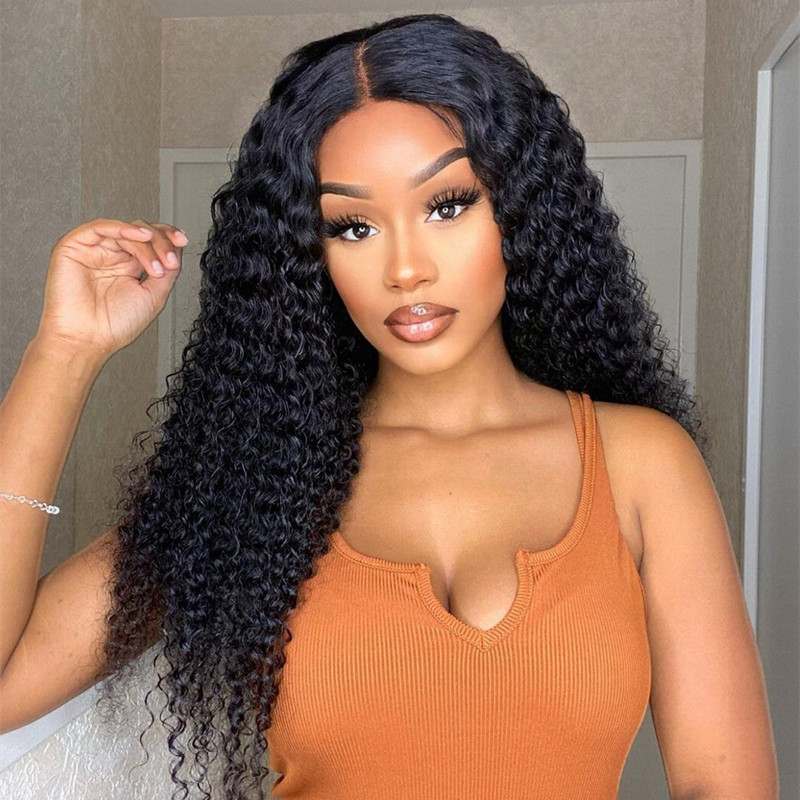 Bleached Knots Kinky Curly 13x4 Lace Frontal Wig 150% Density Daily Sale