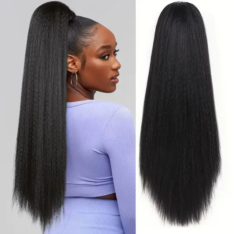 Drawstring Ponytail Kinky Straight Real Human Hair Extension | BGMgirl Hair