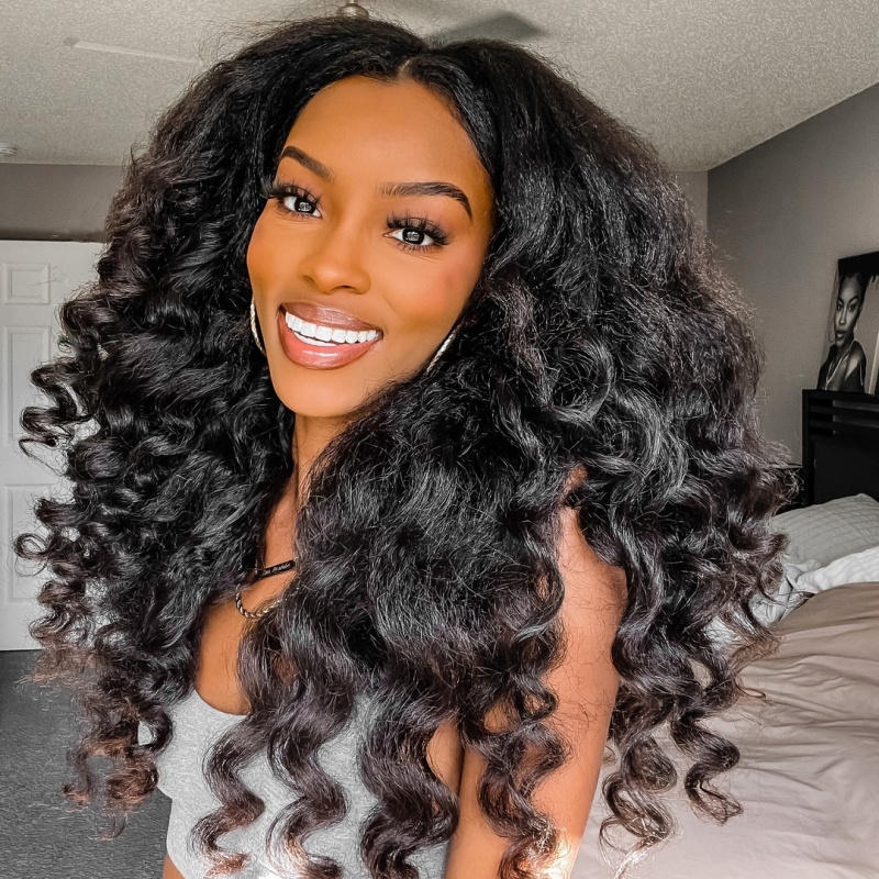 Yaki bouncy wand curl kinky straight wear go wig 