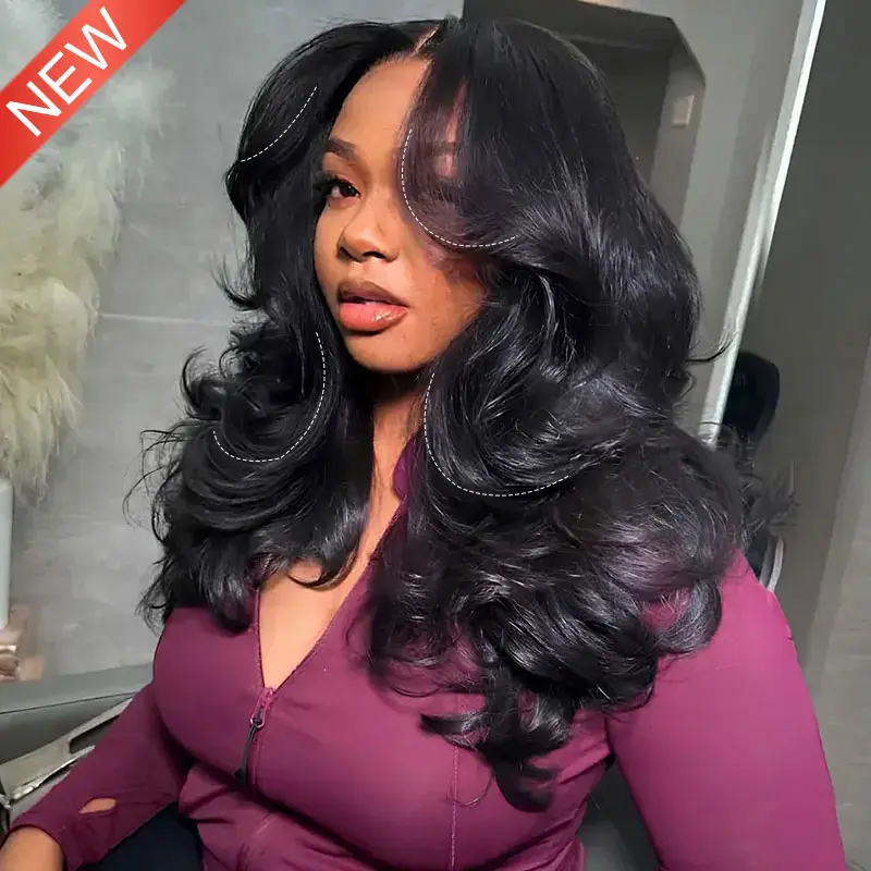 layered body wave wig wear go wig