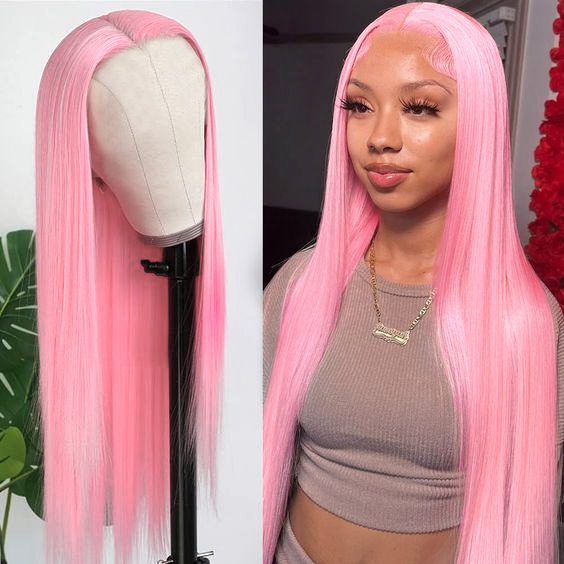 Light Pink Straight Wear Go Wig 6x4 Lace Closure 180% Density Color Glueless Wig | BGMgirl Hair