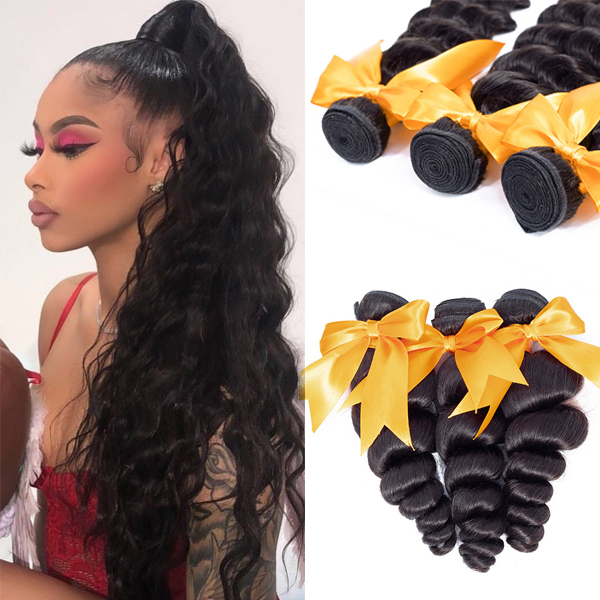 Vip Sale Loose Wave 3 Bundles Human Hair Extensions Hair Weaves