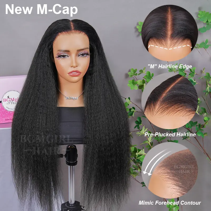 M-cap Kinky Straight 9x6 Wear Go Wig HD Lace Pre-everything Glueless Wig Back 2 School Sale