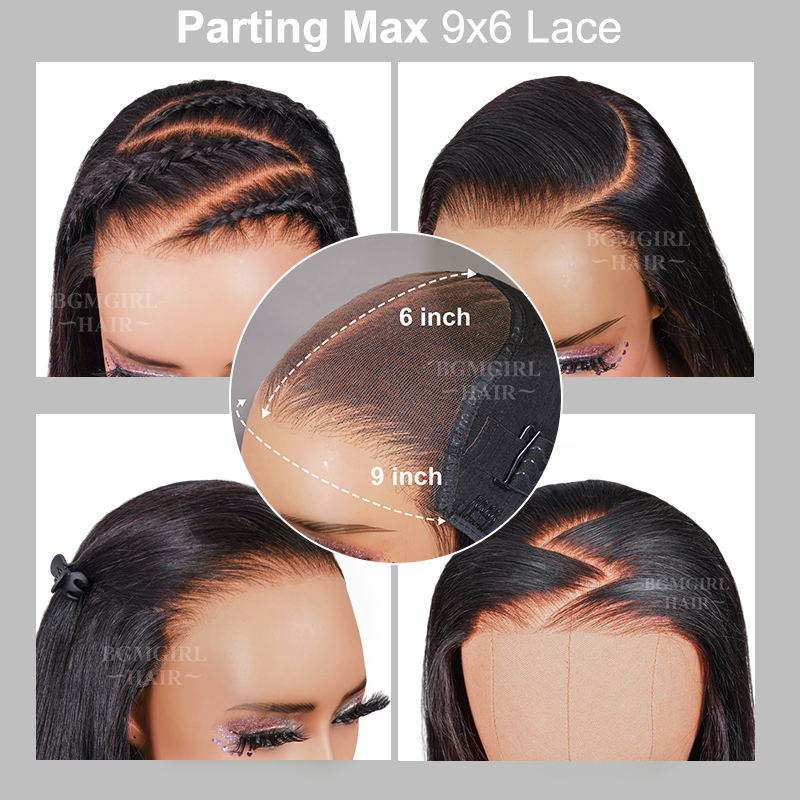 9x6 M-Cap Straight Wear Go Wig Pre Bleached Tiny Knots Pre Plucked Hairline Glueless Wig | BGMgirl Hair
