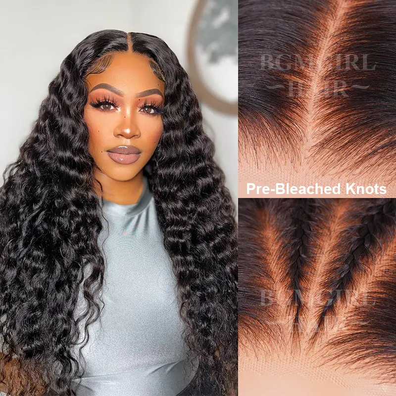 Pre-Bleached Deep Wave Wear Go Wig 6x4 HD Lace Closure 180% Density Glueless Wig | BGMgirl Hair