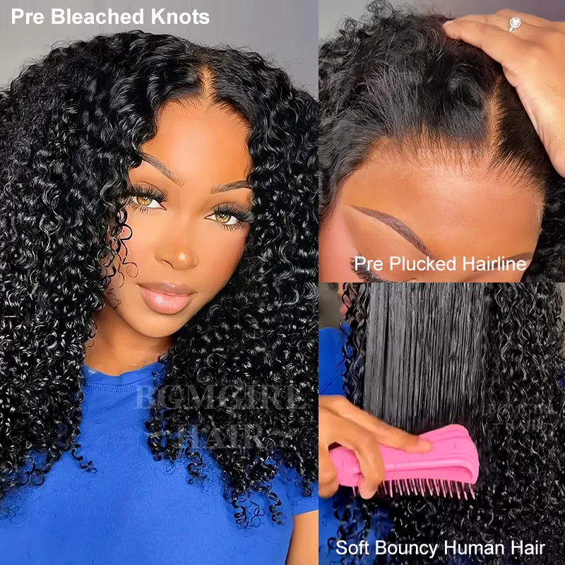 US ONLY | Pre-Bleached Kinky Curly Wear Go Wig 6x4 HD Lace Closure 180% Density Glueless Wig