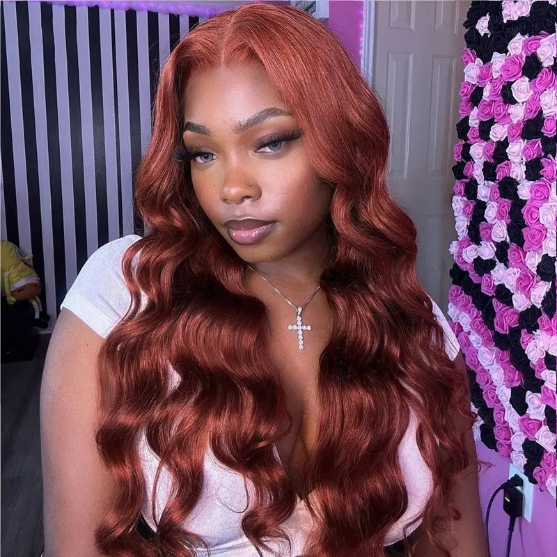 Reddish Brown Body Wave Wear Go Wig 6x4 Lace Closure 180% Density Color Glueless Wig | BGMgirl Hair