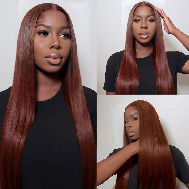 US Only Reddish Brown Straight 6x4 Wear Go Wig 180% Color Glueless Wig 2024 Clearance