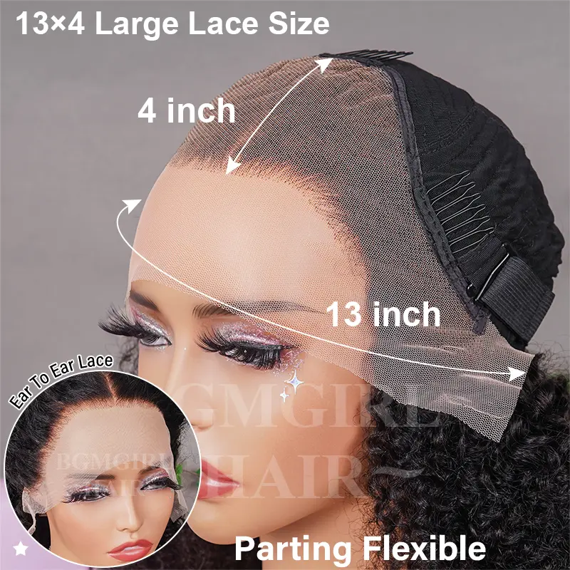 Afro Curly 13x4 Lace Front Wig 150% Durable Transparent Lace Fall Specials