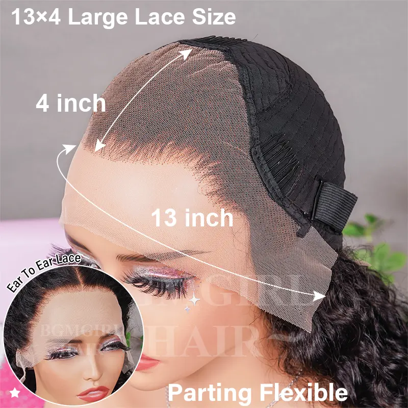 Water Wave 13x4 Lace Front Wig 200% Durable Transparent Lace Fall Specials