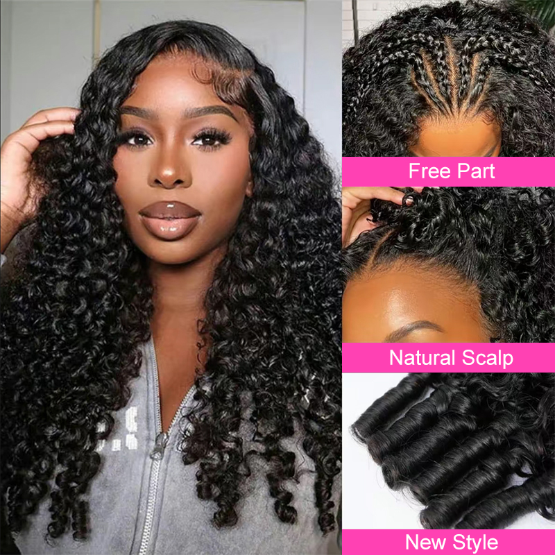 9x6 Burmese Curly M-cap Drawstring Wear Go Wig Transparent Lace Bleached Knots Glueless Wig | BGMgirl Hair