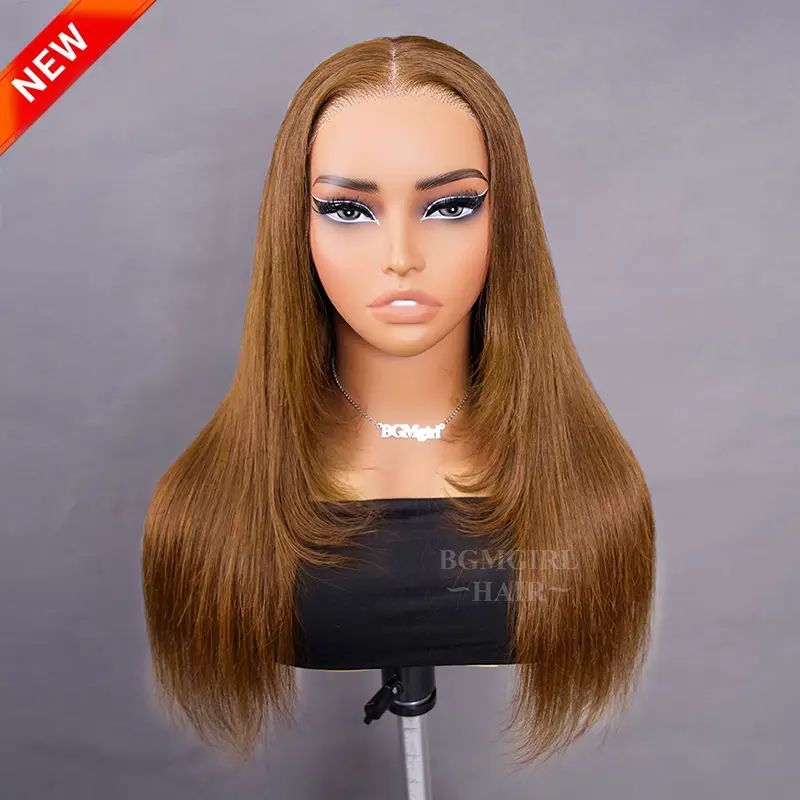 Layered Cut Chestnut Brown Straight Wear Go Wig 6x4 Lace Closure 180% Glueless Color Wig | BGMgirl Hair