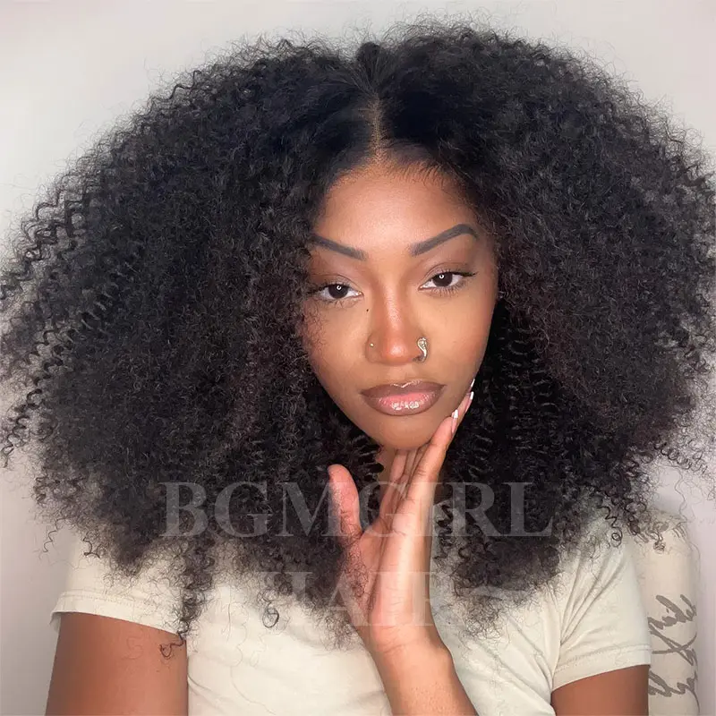 4C Curly Hair Wig 6x4 HD Lace Closure Glueless  180% Density 