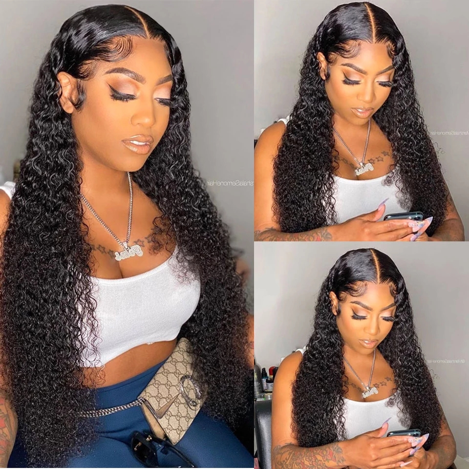 Water Wave T part Human Hair Wig