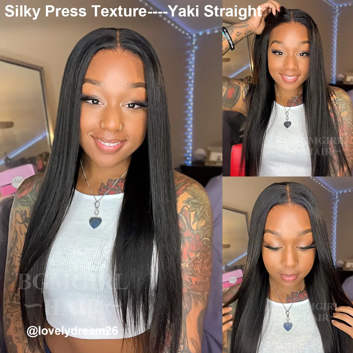  M-cap Kinky Straight / Yaki Straight 250% 9x6 Hd Lace Wear Go Wig