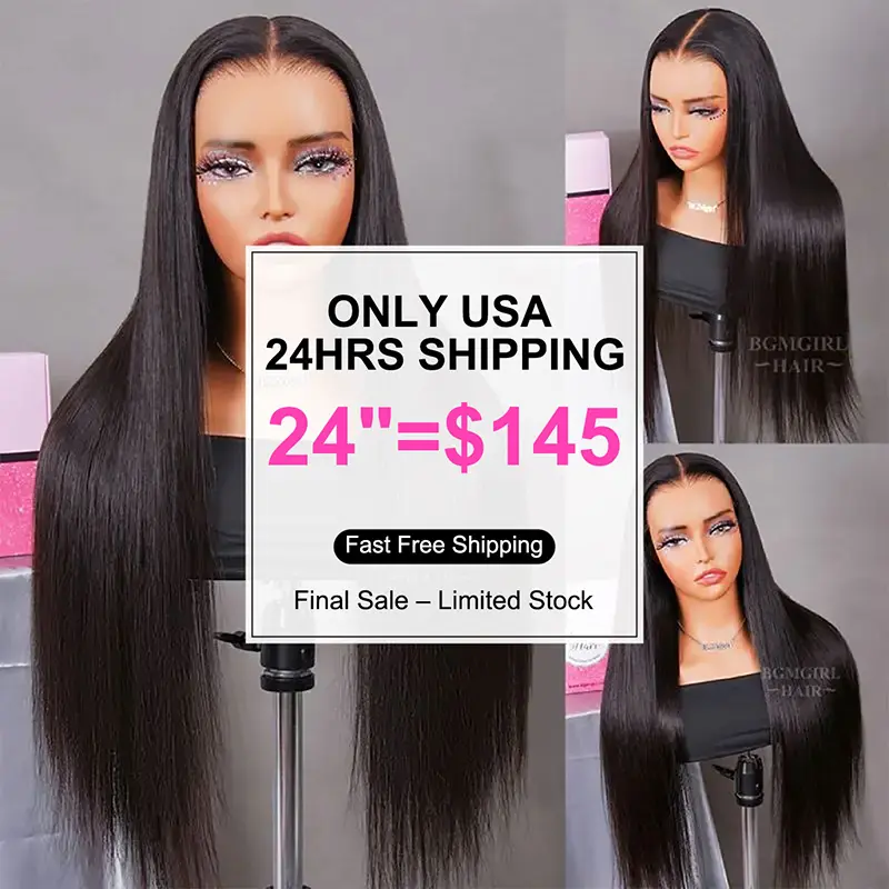 GC-Sale 9x6 Straight Wear Go HD Lace Bleached Wig 180% 2024 Crazy Clearance Sale