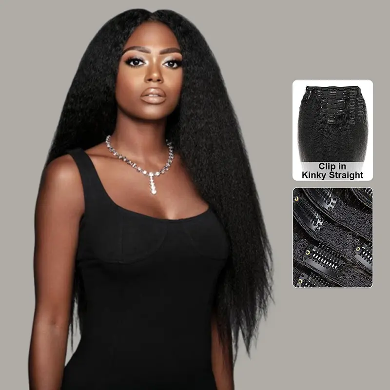 clip in hair extensions kinky straight