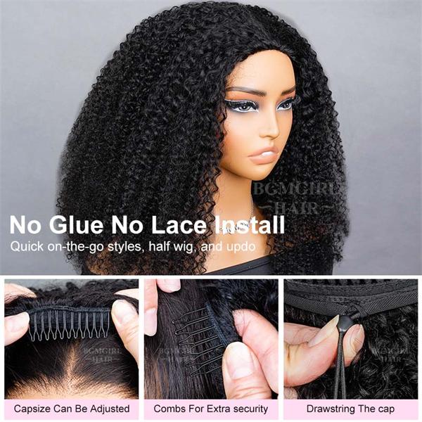 3 in 1 half wigs no glue no lace installation