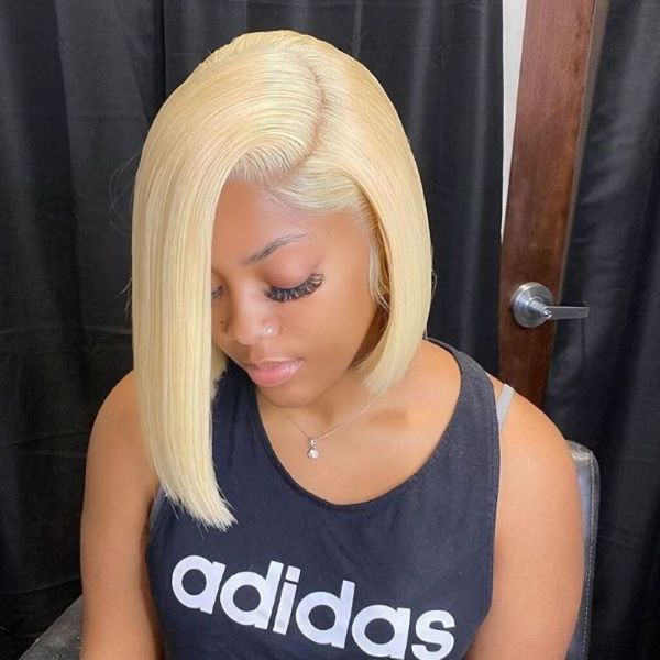 613 blonde short bob wigs