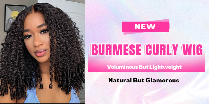 BGMgirl New Burmese Curly Wig Voluminous But Lightweight, Natural But Glamorous