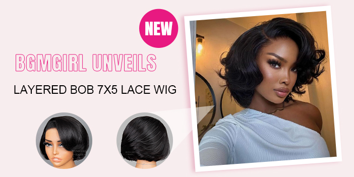 BGMgirl new layered bob 7x5 lace wig