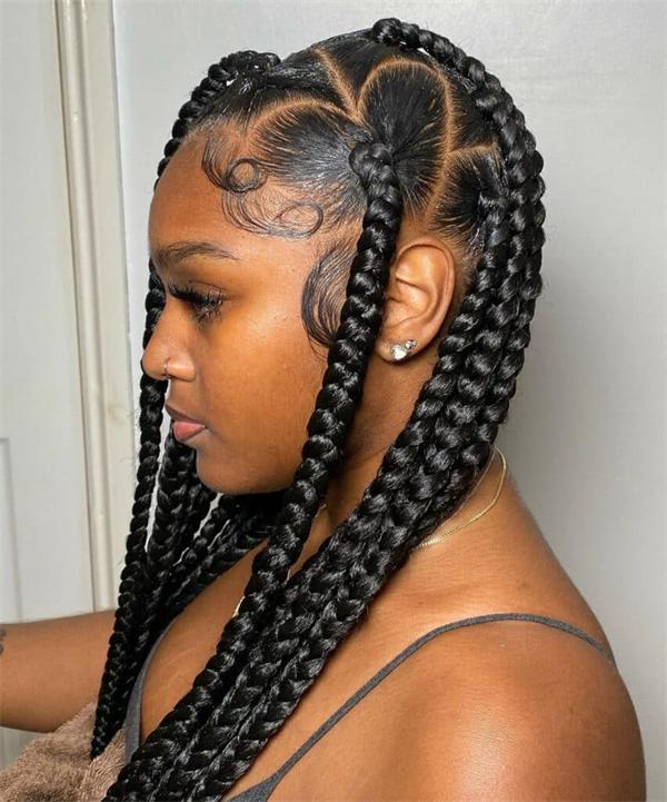 Box heart braids valentine's day hairstyles for black hair