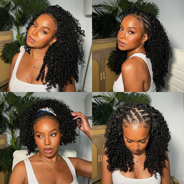 Burmese curly half wig