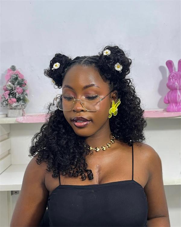 Double Buns With Half Up Half Down Crochet