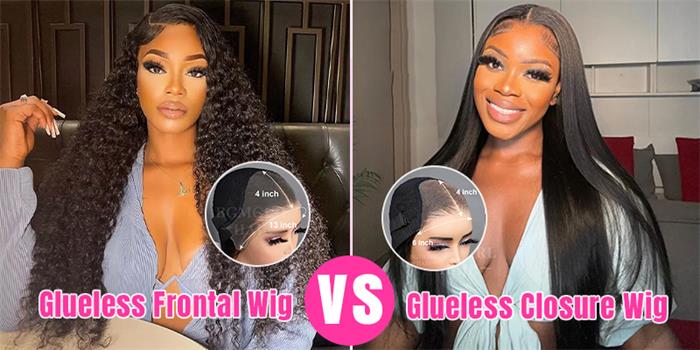 Glueless Frontal Wig VS Glueless Closure Wig